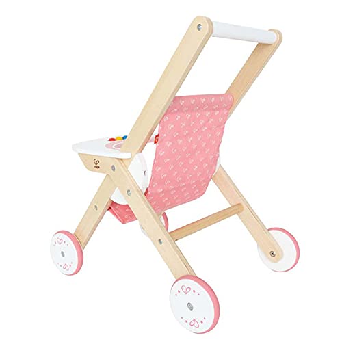 Hape Babydoll Stroller Toddler Wooden Doll Play Furniture Pink, L: 17.5, W: 12.8, H: 20.2 inch
