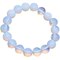 Natural Opal Aura Quartz Bracelet | 10 MM Beads Bracelet,Braided Gift Bracelet & Stretch Charm Bracelet For Men Women