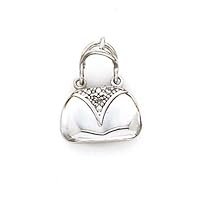 14k White Gold Diamond Handbag Pendant Necklace Jewelry for Women