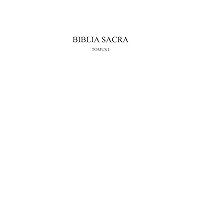 Biblia Sacra: Tomus I (Latin Edition) Biblia Sacra: Tomus I (Latin Edition) Hardcover