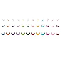 Multicolored Head Bindi Multisized Style Moon Design Velvet Meterial Face Jewel Face Gems Face Stickers Body Tattoos Makeup For Women (1 Pack) (Size - 5mm, 7mm, 9mm)(CJ1368)