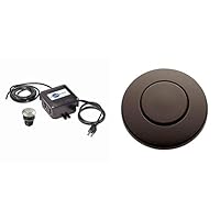 InSinkErator Air Switch Garbage Disposal Button Dual Outlet Kit, STS-OOSN, Oil-Rubbed Bronze/Satin Nickel
