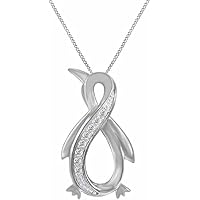 Gemstone Jewellery Penguin Pendant With 18