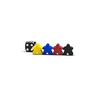 | 5PCS Classic Meeple Figures | Board Game Pieces, Brown