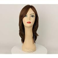 Freeda European human hair wig - RINA LIGHT BROWN WITH WARM BLONDE HIGHLIGHTS SKIN TOP SIZE M PRE-CUT