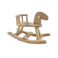 Dollhouse Bare Wood Sit On Wooden Rocking Horse Toy Nursery Accessory 1:12