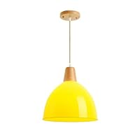 Creative PVC Lampshade Ceiling Pendant Light E27 1-light Round Wooden Suspension Lantern Restaurant Kitchen Living Room Hanging Lamp Chandelier Height Adjustable Indoor Lighting Flush Mount Ligh