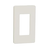 Square D by Schneider Electric Square D X Series Standard Size Screwless Wall Plate for Outlet and Light Switch, 1 Gang, Matte Light Almond