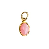 Natural Pink Opal Pendant, 14K Gold Plating Pendant, Handmade Birthstone Pendant, Birthday Gift For Her