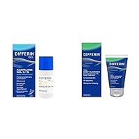 Differin Acne Treatment Gel, 30 Day Supply, Retinoid Treatment for Face with 0.1% Adapalene 15g Pump + Differin Acne Face Wash, 5% Benzoyl Peroxide, Daily Deep Cleanser, for Acne Prone Sensitive 4 oz