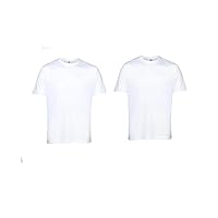 Mens' T Shirts 100% Cotton White Crew Neck Shorts Sleeve Relaxed Fit with Dubble Stiching and Soft Feel Pack of 2