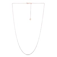 14k Rose Gold 0.9mm Sparkle Cut Adjustable Cable Chain With Lobster Clasp Small H Earrings Charm Jewelry for Women