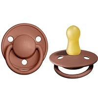 BIBS Pacifiers - De Lux Collection | BPA-Free Baby Pacifier | Made in Denmark | Set of 2 Woodchuck Color Premium Soothers | Size 0-6 Months