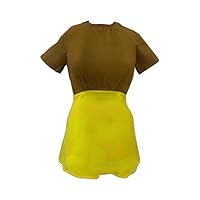 Women's Cotton Dress in Yellow and Brown; Chest: 36