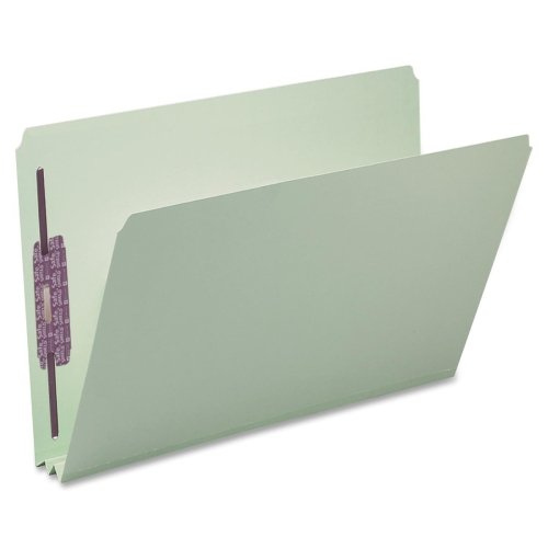 Wholesale CASE of 5 - Smead Straight Cut Tab File Folders-File Folder,w/ 2 Fasteners,2"Exp.,Legal,25/BX,Gray Green
