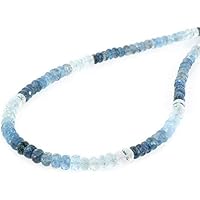 Kashish Gems & Jewels Natural Santa Maria Aquamarine Necklace Aquamarine Beads Necklace Gemstone Necklace Beaded Aqua Blue Gemstone Jewelry