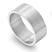 10mm Stainless Steel Simple Plain Brushed Wedding Band Ring For Men and Women Sizes 6 to 15 SSR514