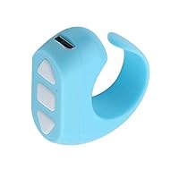 Rechargeable Phone Camera Shutter Remote Control Ring Music Turning Pages Taking Photos Selfie Button Clicker for Most Phones - (Color: Blue)