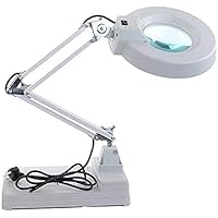 Magnifyiglasses, Magnifier Desk Magnifyiglass 10X, Desktop Loupe Magnifier with Led Light, Adjustable Arm Magnifierp Light, Ideal for Readibooks and Newspapers