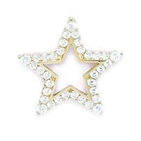 14k Yellow Gold CZ Cubic Zirconia Simulated Diamond Star Pendant Necklace Measures 20x21mm Jewelry for Women