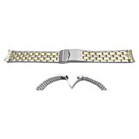 Hadley Roma Mens 20mm Dual Tone Metal Watch Bracelet