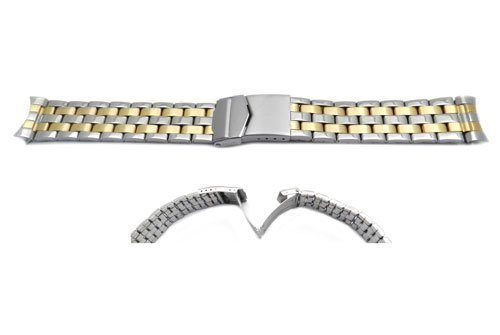 Hadley Roma Mens 20mm Dual Tone Metal Watch Bracelet