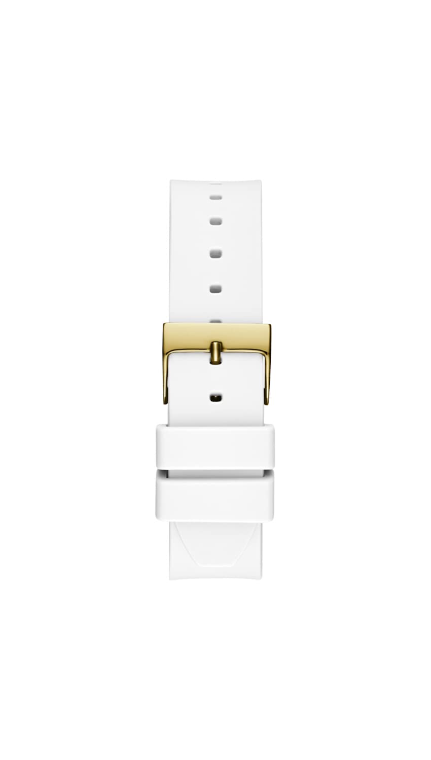GUESS Ladies 38mm Watch - White Strap White Dial Two-Tone Case