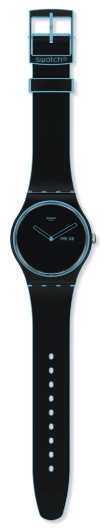 Swatch New Gent BIO-SOURCED Quartz Silicone Strap, Blue, 18 Casual Watch (Model: SO29S701), Black