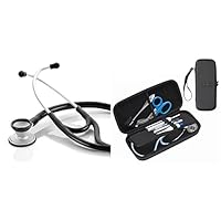 ADC Adscope 606 Black Ultra Lightweight Cardiology Stethoscope with Tunable AFD Technology and Large Black Medic Case