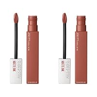 New York Super Stay Matte Ink Liquid Lipstick, Long Lasting High Impact Color, Up to 16H Wear, Amazonian, Nude Brown, 0.17 fl.oz (Pack of 2)