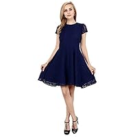 Fit & Flare Net Fabric Western & Party Wear Dress for Women and Girls