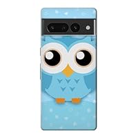 R3029 Cute Blue Owl Case Cover for Google Pixel 7 Pro