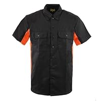 Mens Mdm11676 Men’s Black and Orange Short Sleeve Mechanic Shirt