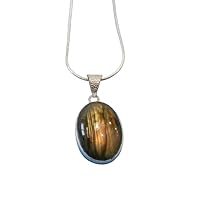 Blue Fire Labradorite 925 Sterling Silver Gemstone Handmade Pendant With Chian Jewelry