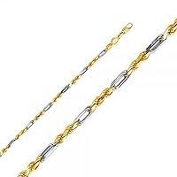 14K Gold 2T 3.5mm Figarope Chain - Length: 22