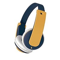 JVC Bluetooth Kids Headphones, 16 Hours Play time, Active Volume Limiter, Comfortable and Easy-to-Clean Soft Ear Pads, 7-Step Length Adjuster, Fun Stickers Included - HAKD10WY (Yellow)