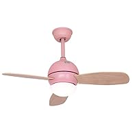 Ceiling Fan with Lights,Solid Ceiling Fan Light with Remote Control Led Dimming Fan Light Living Room Bedroom Dining Room Ceiling Fan Light Led Chandelier/Pink/36Inch