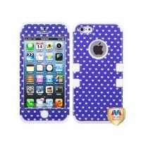 MYBAT IPHONE5HPCTUFFIM038NP Premium TUFF Case for iPhone 5 - 1 Pack - Retail Packaging - Purple Vintage Heart Dots/Solid White