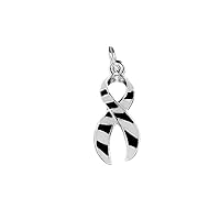 Large Zebra Print Ribbon Charms - Perfect for DIY Projects - Make a Statement and Support Ehlers-Danlos Syndrome and Rare Disease Awareness with Style