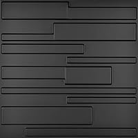 Art3d A10032BK Wall Panels, 32 Square Feet, 3D Rectangle 3-Black, Sq Ft