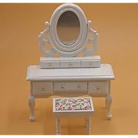 Dollhouse Mini Furniture Miniature Wooden Dressers and Stool