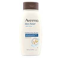 Aveeno Skin Relief Fragrance-Free Body Wash with Oat to Soothe Dry Itchy Skin, Gentle, Soap-Free & Dye-Free for Sensitive Skin, 12 fl. oz ( Pack of 6)