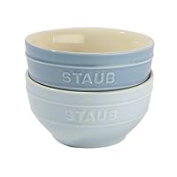 Staub Z1023-686 Ceramic Bowl, Ceramic, 4.7 inches (12 cm), Set of 2, Macaron Blue, Ceramic, Small Bowl, Microwave Safe, Ceramic Bowl