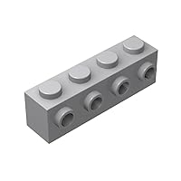 Classic Brick Bulk, Light Gray 1x4 Brick, with Studs on Side Building Flat 100 Piece, Compatible with Lego Parts and Pieces: 1x4 Light Gray Brick Studs(Color: Light Gray)
