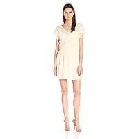 Moon River Women's Lace Trimmed Fit and Flare Dress