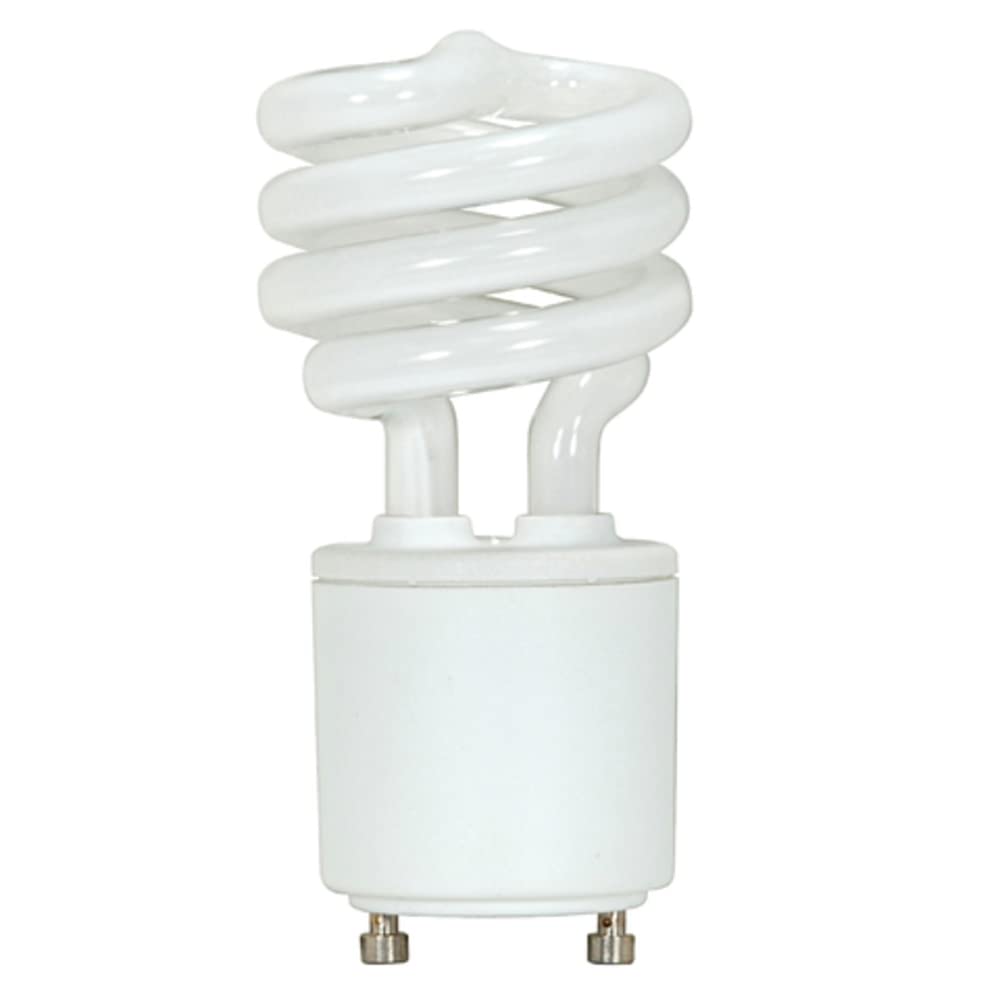 Satco S8203 13 Watt (60 Watt) 800 Lumens Mini Spiral CFL Soft White 2700K GU24 Base Light Bulb,2700K Soft White