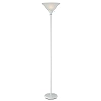 BO-213-WH 3 Way Torchiere Floor Lamp with Frosted Glass Shades 70