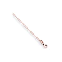 14k Rose Gold 1.7mm Small Paperclip 20 Inch + 2in Chain Jewelry for Women