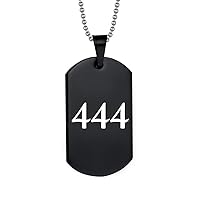 Unisex Angel Number Necklace Stainless Steel Square Pendant Minimalist Numerology Jewelry