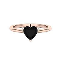 4 CT Natural Black Onyx Heart Shape Stone in Plated Engagement Ring Antique Heart black Stone Ring Gift for Wife Birthday